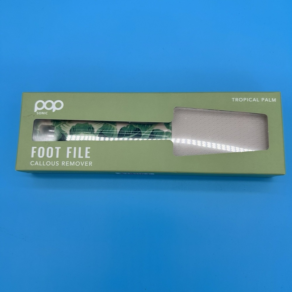 Pop Sonic Foot File Callous Remover Tropical Palm Nano Glass‎ Pedicure Tool NEW